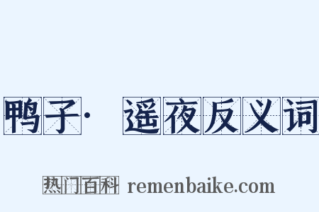 鸭子·遥夜反义词是什么意思的图片